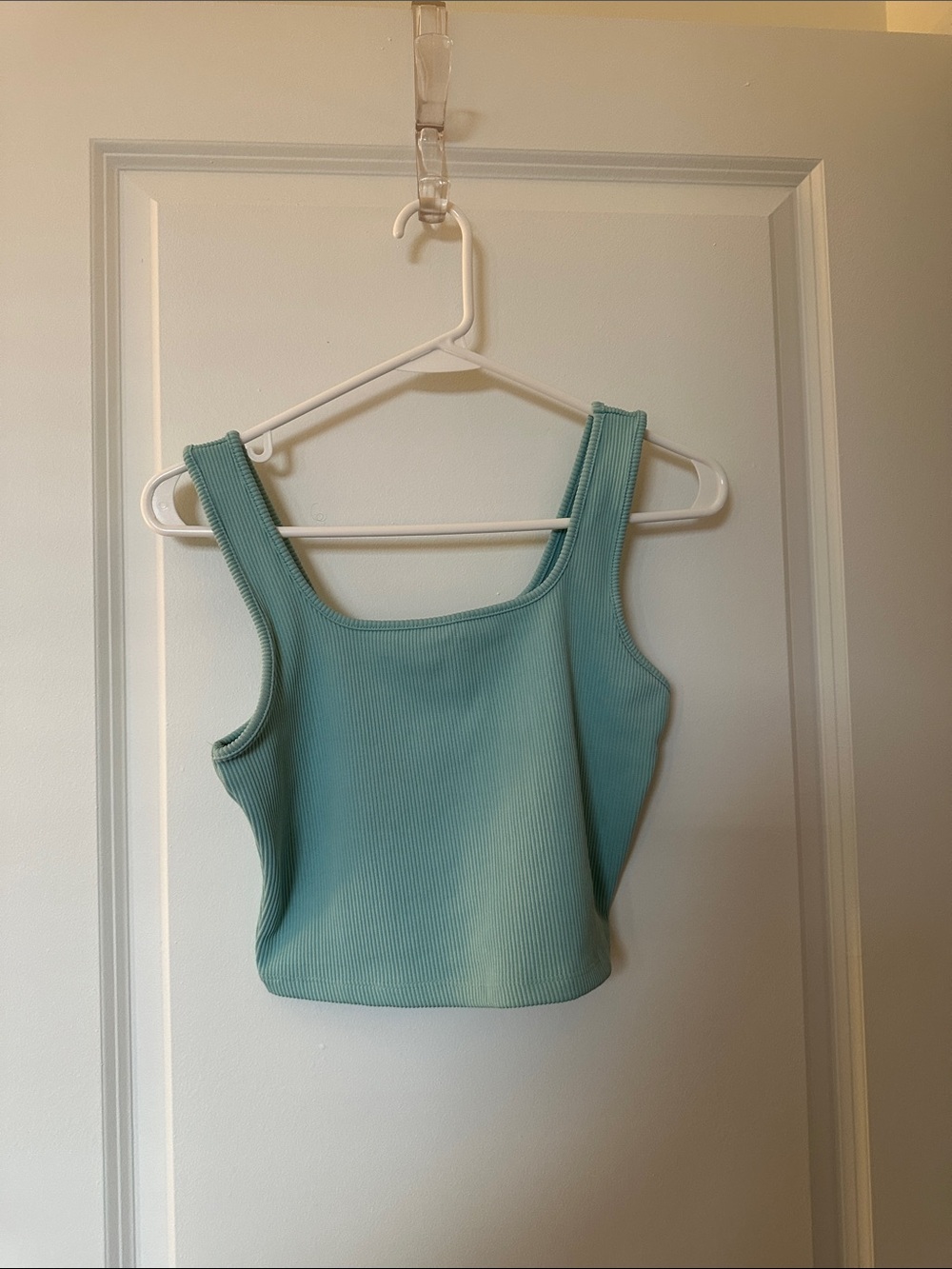 wild fable Ribbed Square-Neck Tank Top in Seafoam